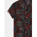 Mens Spliced Geometric Tribal Short Sleeve Regular Shirts